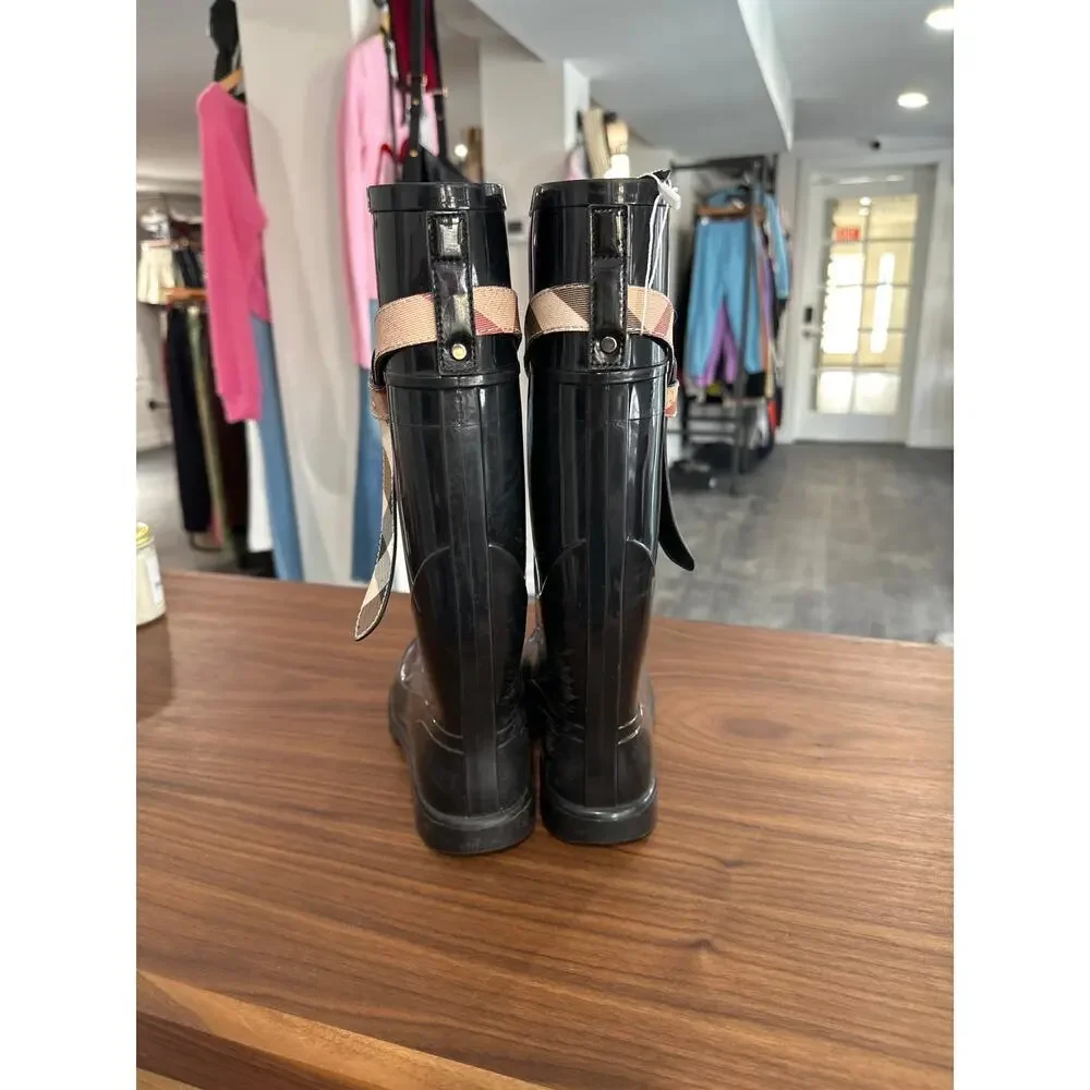 Burberry Kenyon Nova Check Belt Rain Boots Size 38(8) - Picture 4 of 11